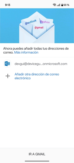 Seleccione IR A GMAIL