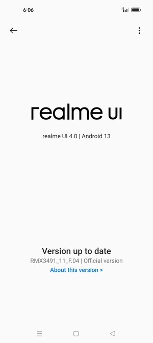 Si su teléfono está actualizado, verá la siguiente pantalla