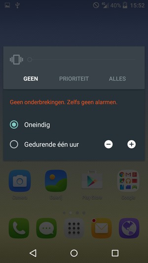 Selecteer GEEN voor stille modus