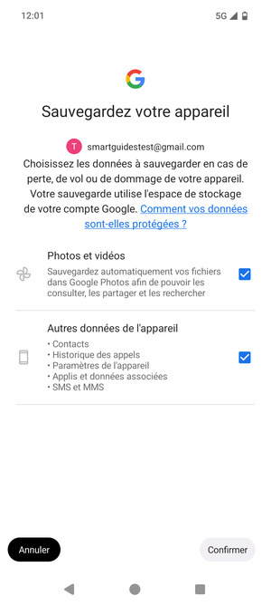 Sélectionnez votre options préférées et sélectionnez Confirmer