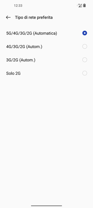 Seleziona la tua opzione preferita
