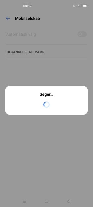 Afvent at søgningen er afsluttet