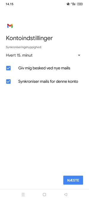 Vælg NÆSTE