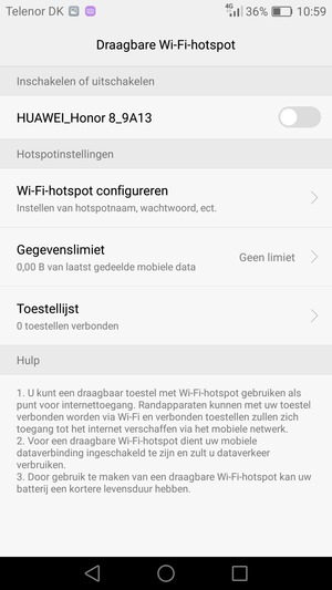 Selecteer Wi-Fi-hotspot configureren