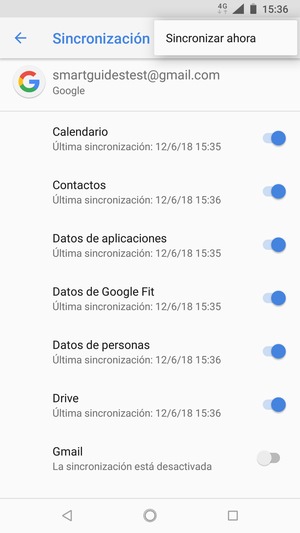 Seleccione Sincronizar ahora