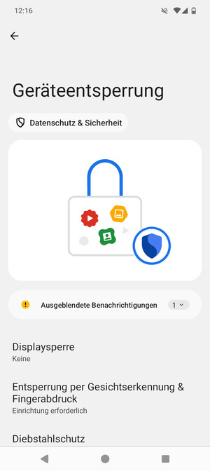 Wählen Sie Displaysperre