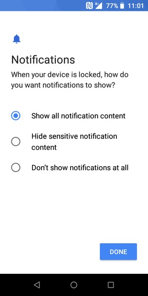 Select your preferred option and select DONE