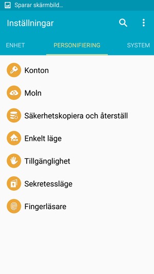Om du ser denna skärm, välj PERSONIFIERING