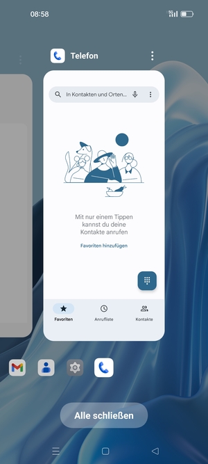 Wählen Sie Alle schließen, um alle laufende Apps zu schließen
