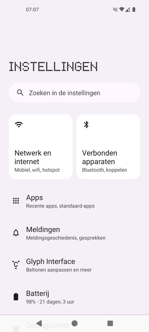 Selecteer Netwerk en internet