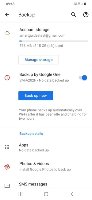 Select Account storage
