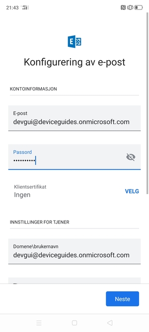 Skriv inn passord