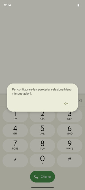 Se la segreteria telefonica non è configurata, seleziona OK