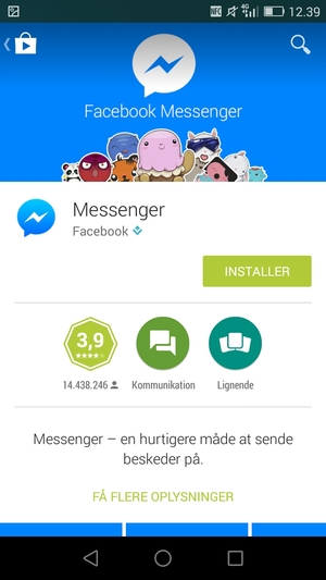 Vælg INSTALLER