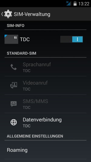 Wählen Sie Roaming