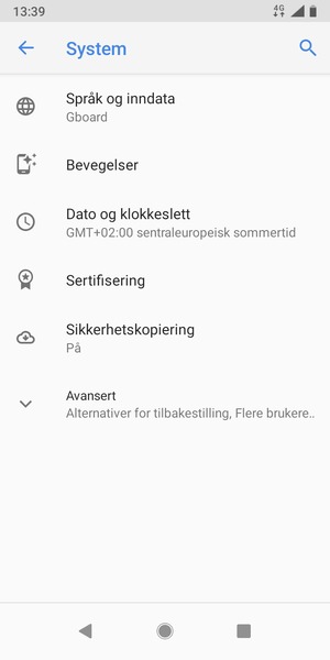 Velg Avansert