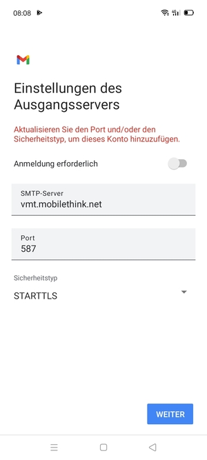 Wählen Sie Sicherheitstyp