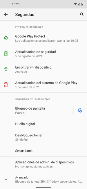 El teléfono ha sido asegurado con un bloqueo de pantalla