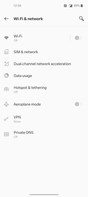 Select SIM & network