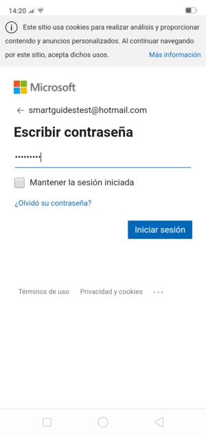 Introduzca su contraseña y seleccione Iniciar sesión