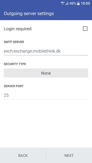 Uncheck the Login required checkbox and select NEXT