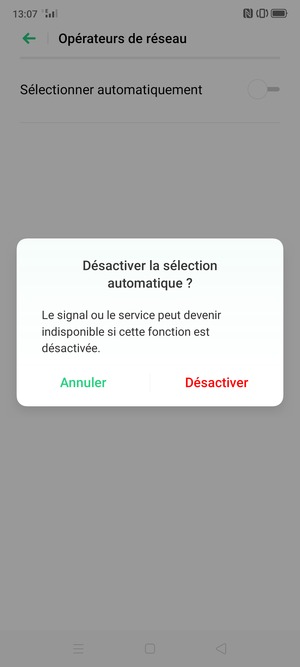 Sélectionnez Désactiver