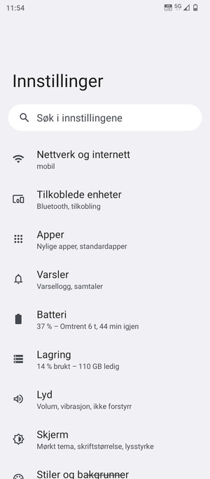 Velg Nettverk og internett