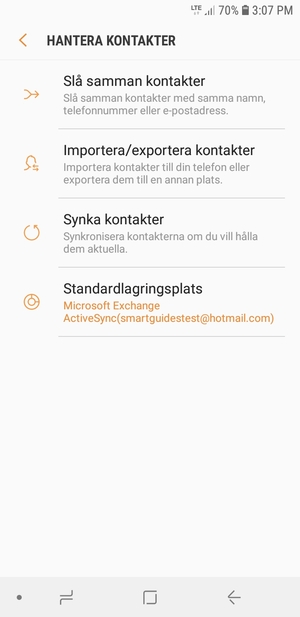Välj Importera/exportera kontakter