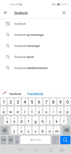 Indtast navnet på appen og vælg Søg