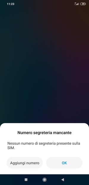 Se la segreteria telefonica non è configurata, seleziona Aggiungi numero