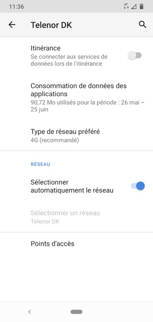 Faites défiler et sélectionnez Points d'accès