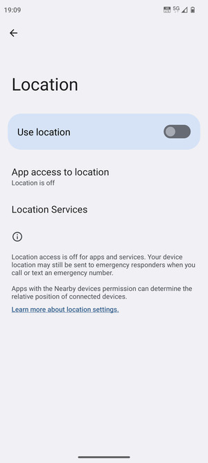 Turn off Use location