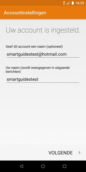 Geef uw account een naam en voer uw naam in. Selecteer VOLGENDE