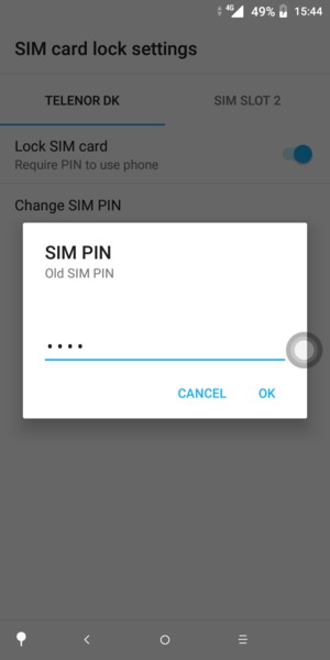 Enter your Old SIM PIN and select OK