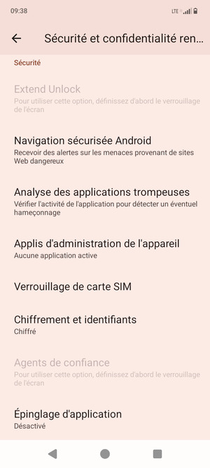 Faites défiler et sélectionnez Verrouillage de carte SIM