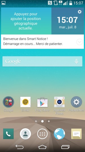 Pour copier vos contacts depuis la carte SIM, allez à l'écran d'accueil et sélectionnez Contacts