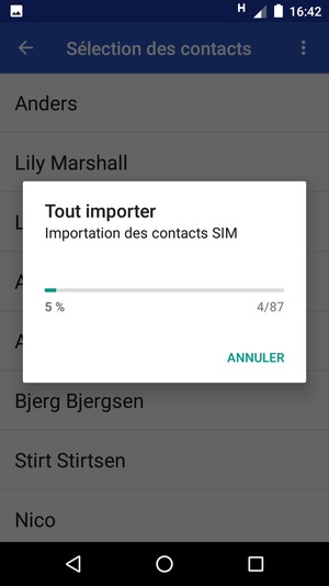 Vos contacts vont être enregistrés sur votre Motorola