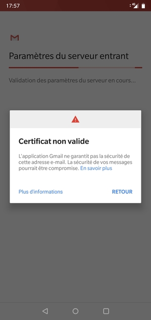 Sélectionnez RETOUR
