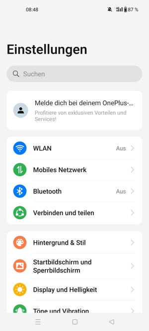 Wählen Sie Mobiles Netzwerk