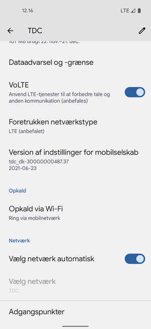 Scroll til og vælg Adgangspunkter