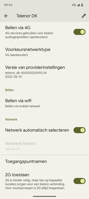 Scroll naar en selecteer Namen toegangspunten