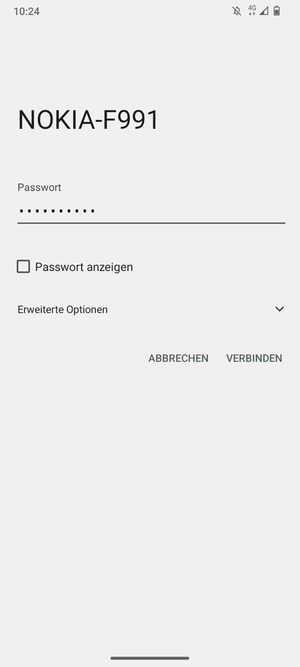 Geben Sie das WLAN-Passwort ein und wählen Sie VERBINDEN