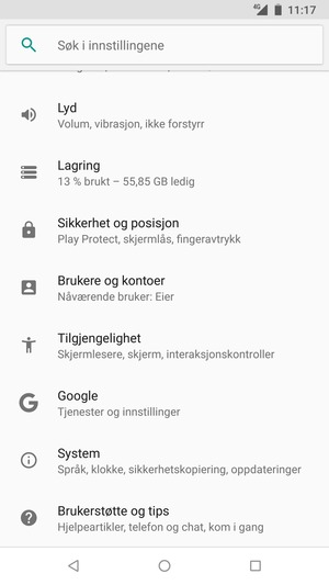 Bla til og velg System