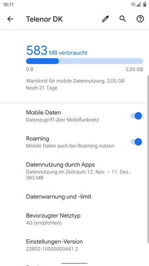 Schalten Sie Roaming an oder aus