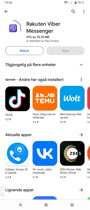 Vent til installasjonen er ferdig