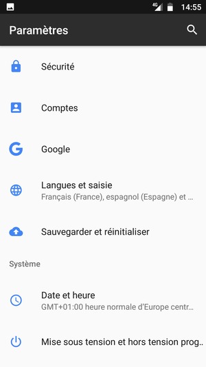 Faites défiler et sélectionnez Sauvegarder et réinitaliser