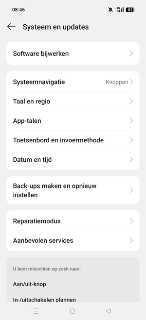 Selecteer Back-ups maken en opnieuw instellen