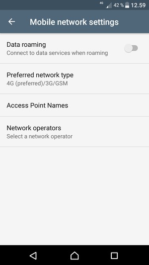To change network if network problems occur, select Network operators