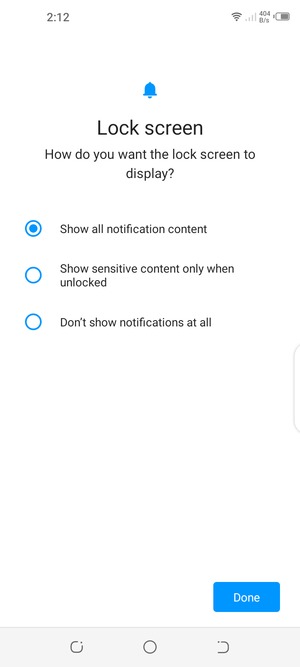 Select your preferred option and select Done