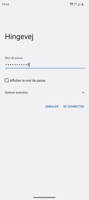 Saisissez le mot de passe du Wi-Fi et sélectionnez SE CONNECTER